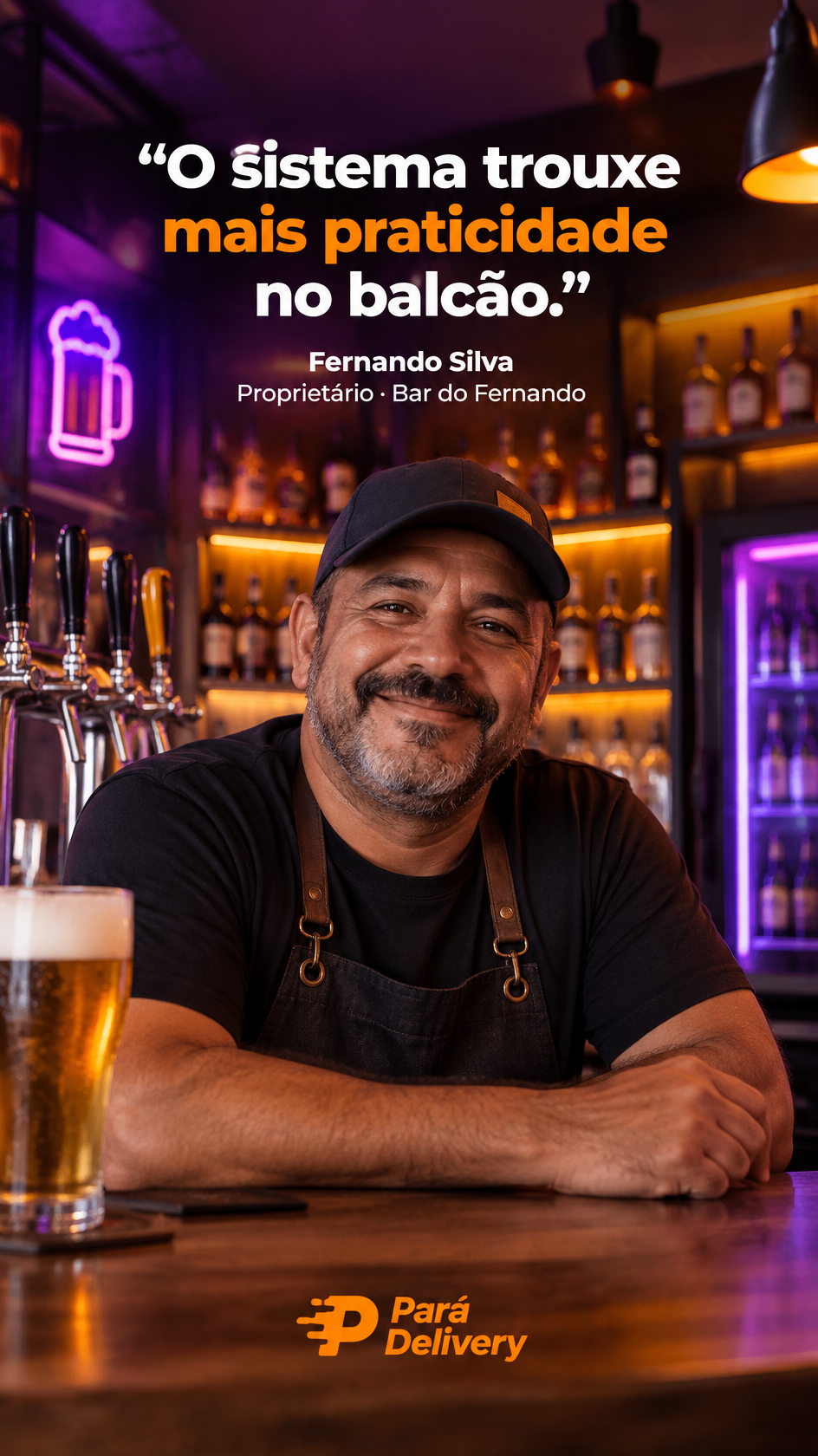 Fernando Silva, Proprietário · Bar do Fernando: “O sistema trouxe mais praticidade no balcão.”